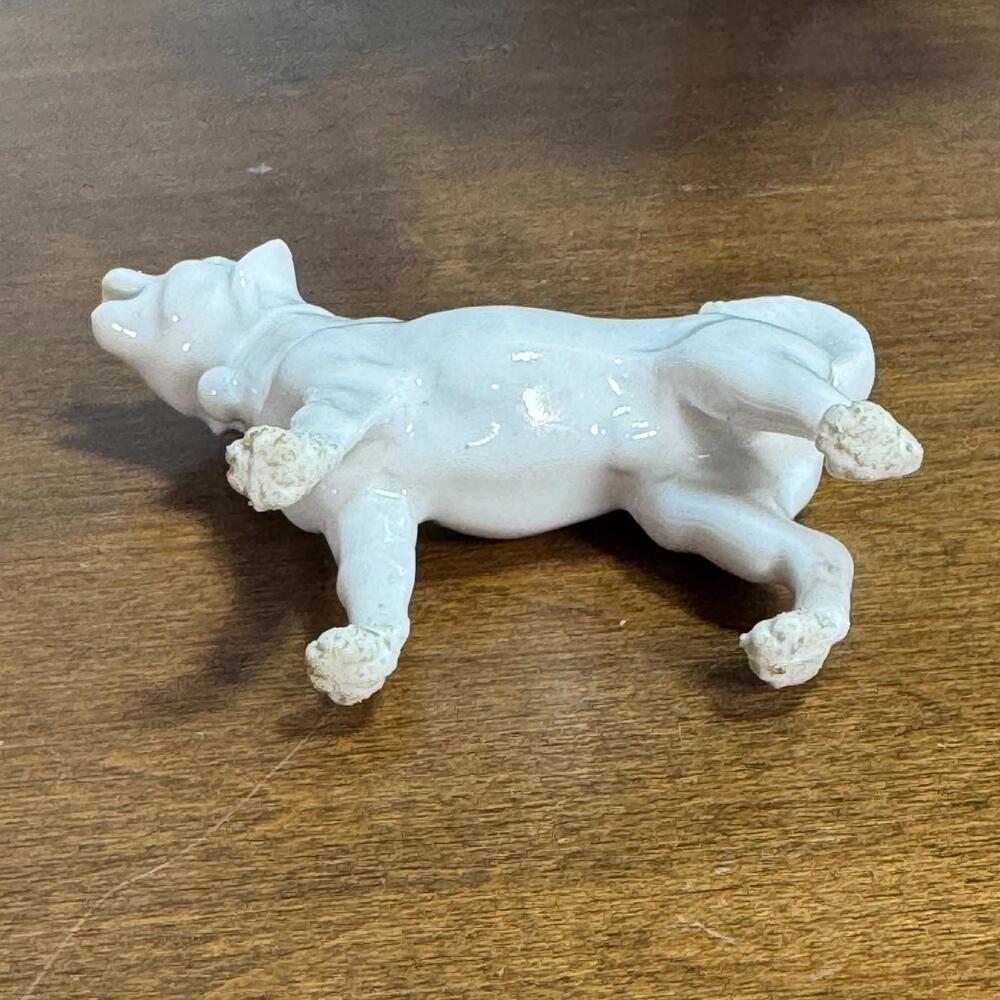 Antique Chinese Blanc De Chin White Porcelain Dog Statue Qing Dynasty 1880s - Picture 4 of 6